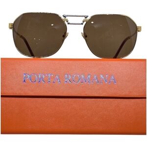 Porta Romana Brown Sunglasses GOLD PLATED